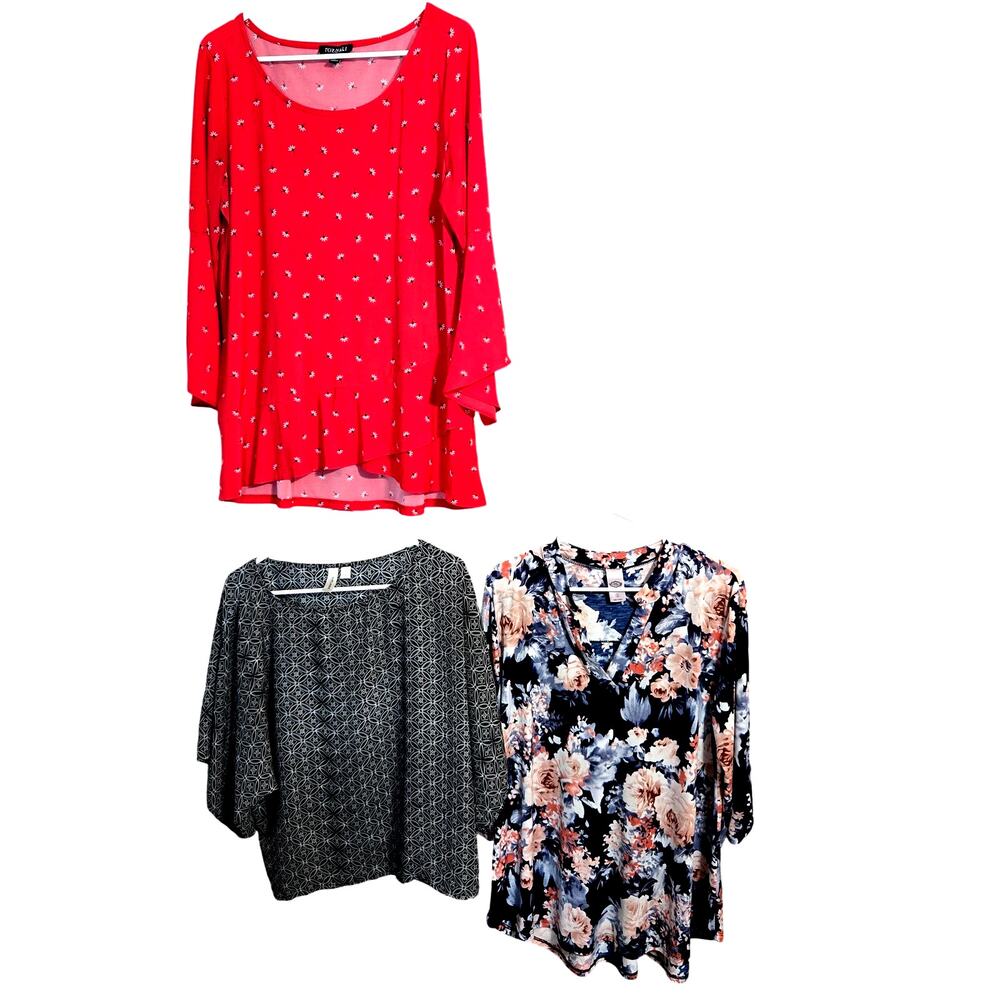 Women's Large 12 14 Tops Shirts Blouses Wholesale Bulk Lot of 4 L